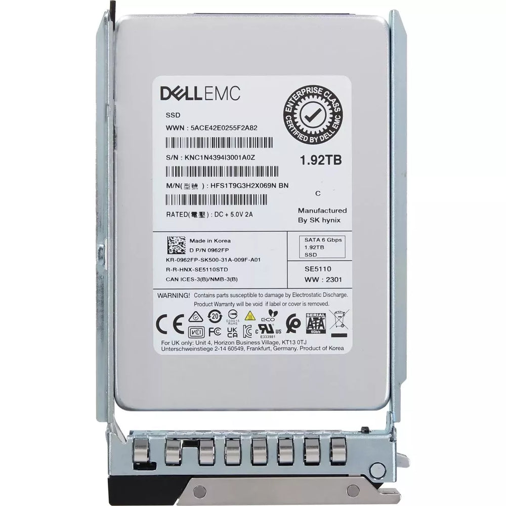 Dell 962FP 1.92TB SATA-6Gbps Read Intensive 1DWPD 2.5-Inch Hot Plug SSD New | BRAND NEW