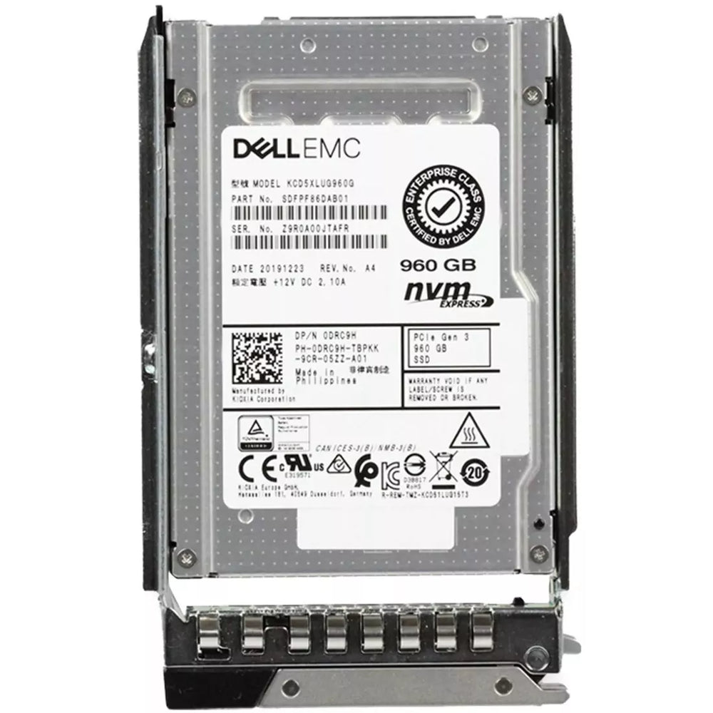 DELL DRC9H 960GB NVME PCIe Gen3x4 U.2 2.5in Solid State Drive | USED