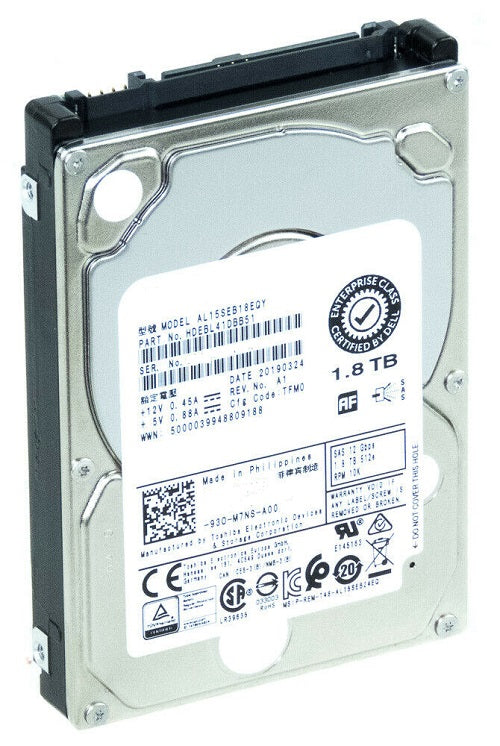 Toshiba AL15SEB18EQY 1.8TB 10000RPM SAS-12GBPS 2.5inch Enterprise Internal HDD Dell OEM | USED