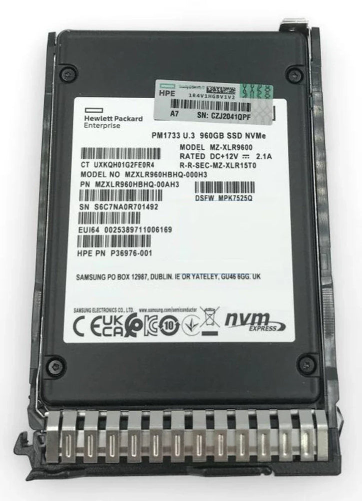 HPE P22267-001 960GB 2.5 Inch Nvme Gen4 U.3 RI PM1733 Solid State Drive | USED
