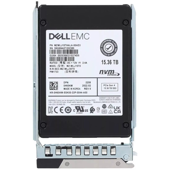 Dell H65KM 15.36TB RI 1 DWPD PCIe Gen4 NVMe U.2 2.5 Inch SSD | BRAND NEW