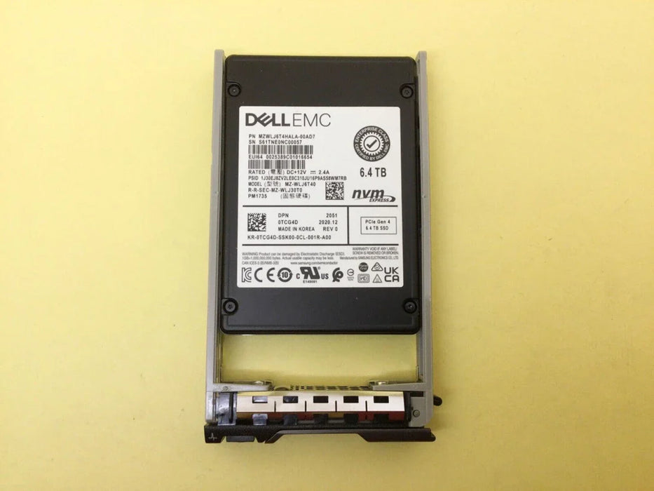 Dell TCG4D 6.4TB Enterprise Class NVMe Mixed Use U.2 Gen4 | USED