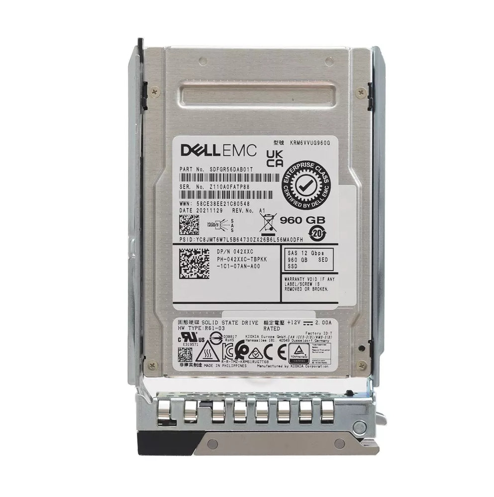 Dell 42XXC 960gb SED SAS-12Gbps Mixed Use 3DWPD 2.5inch Hot Plug SSD New | USED