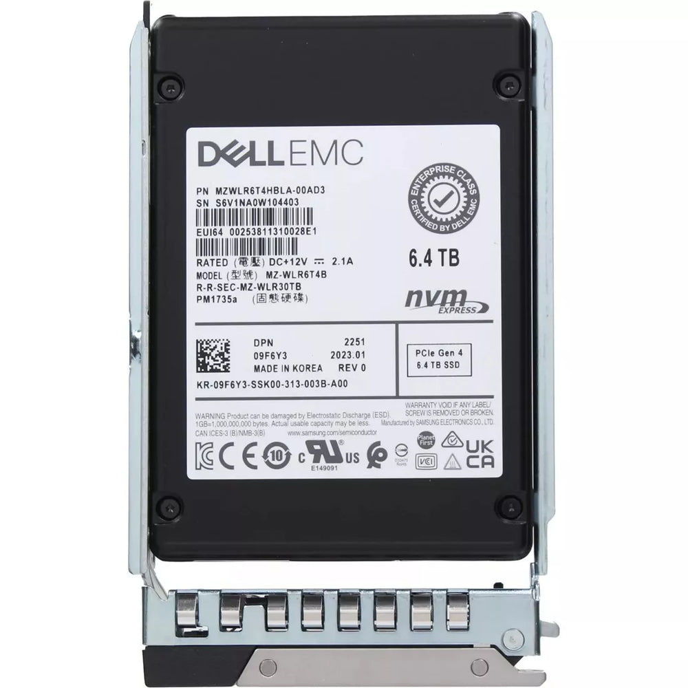 Dell 9F6Y3 6.4TB PCIe Gen4 NVMe Mix Use TLC 2.5 SSD | USED