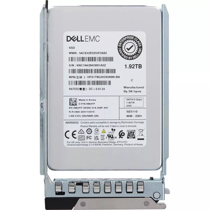 Dell 962FP 1.92TB Read Intensive TLC SSD SATA-6Gbps 512e 2.5in Drive | USED
