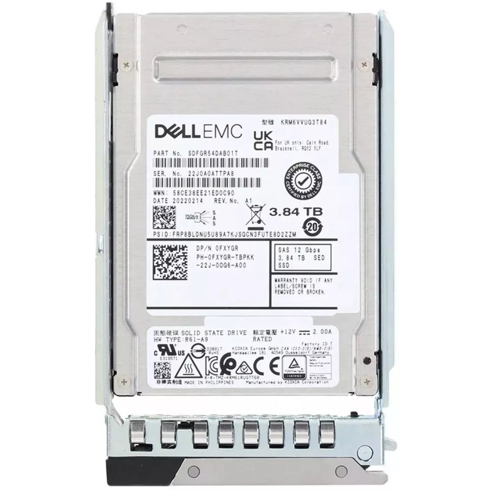 Dell FXYGR 3.84TB SAS-12Gbps SED Mixed Use 3DWPD 2.5Inch Hot-Plug SSD | USED