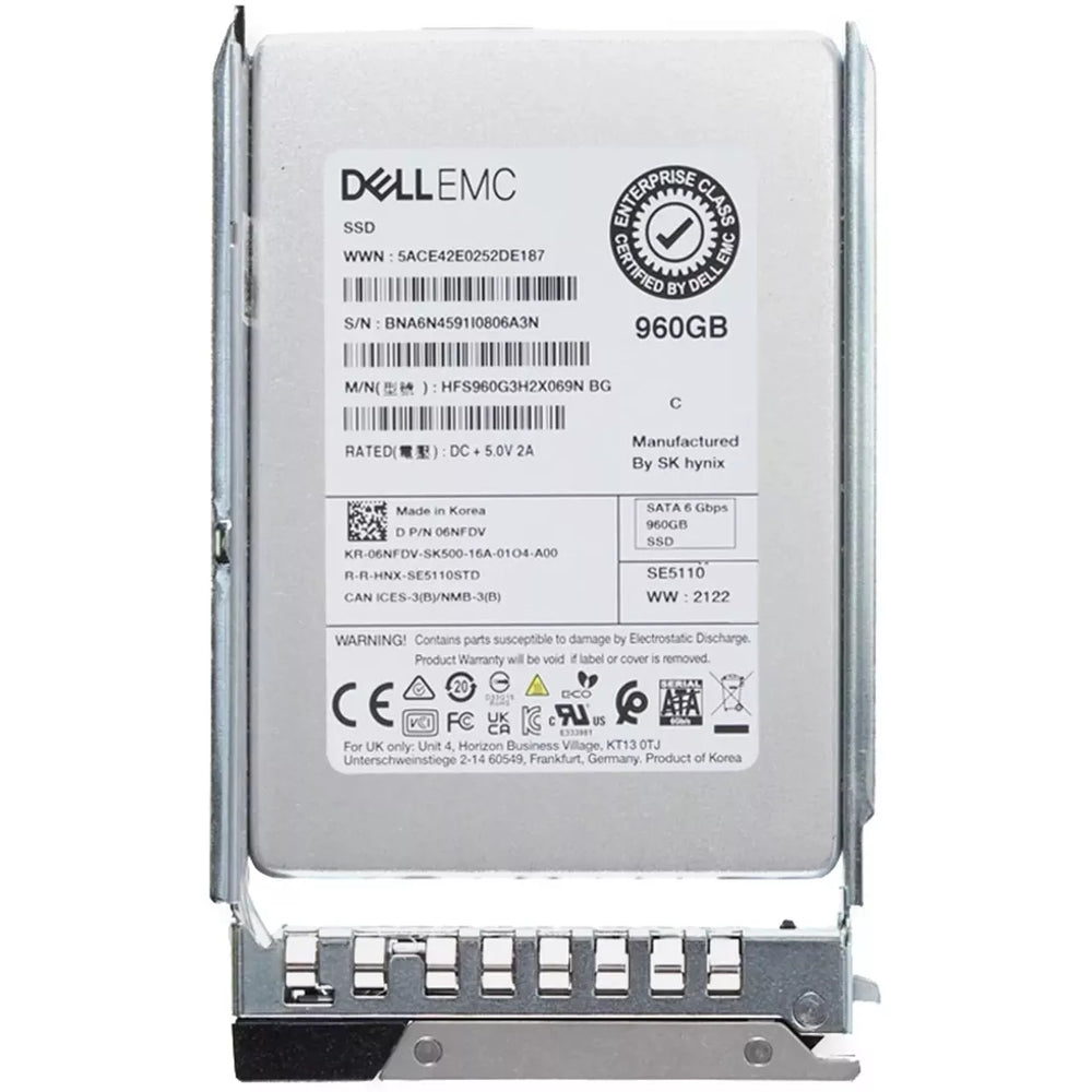 Dell 6NFDV 960GB SATA 6Gbps Read Intensive 1DWPD 2.5in Hot-Plug SSD Ref | USED