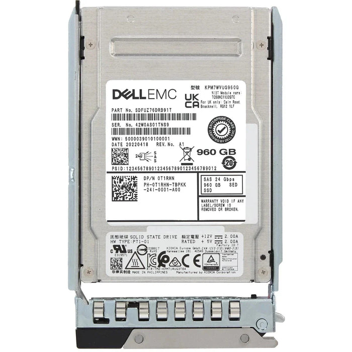 Dell T1RHN 960GB SED SAS-24Gbps Read-Intensive 1DWPD 2.5inch SSD | USED