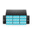 FHD MTP®-LC Cassette, OM4 Multimode, 36 Fibers, 3 x MTP®-12 (Male) to 18 x Shuttered LC Duplex (Aqua), 0.35dB max