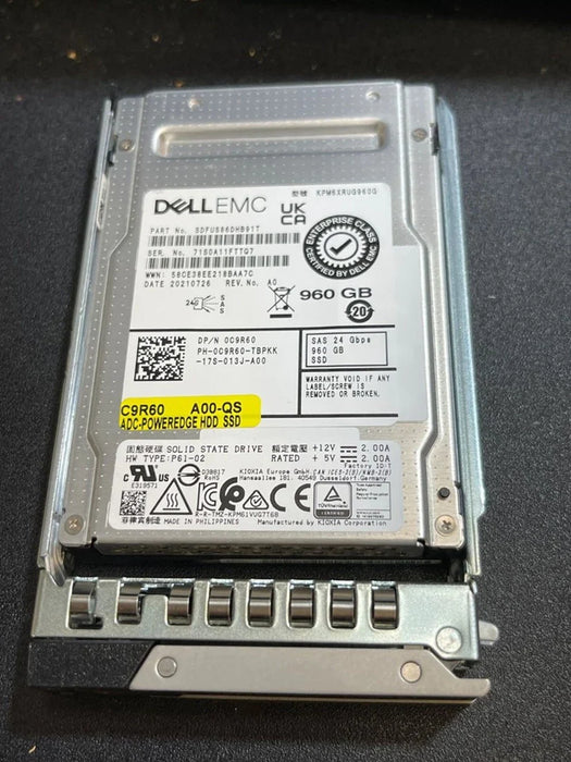 Dell C9R60 960GB SSD SAS RI 24Gbps 2.5in Hot-Plug Drive | USED