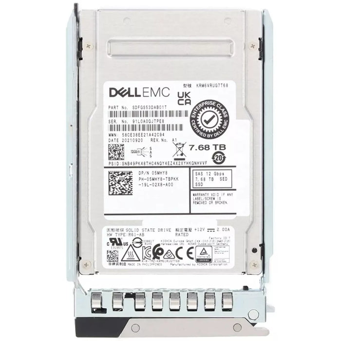 Dell 5MHY8 7.68TB SSD vSAS Read-Intensive SED 512e 2.5in Hot-plug | BRAND NEW