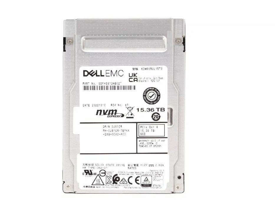 Kioxia CM6-R SDFUS81DAB02T SSD 15.36 TB Pci Express 4.0 X4 (NVMe) DELL OEM | USED