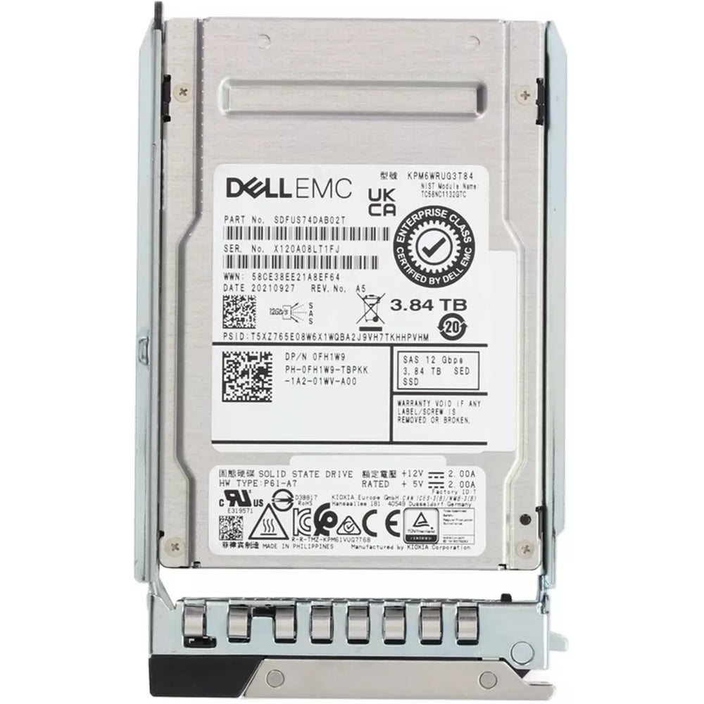 Dell FH1W9 3.84TB SAS-12Gbps SED Read-Intensive 1DWPD 2.5Inch Hot-Plug SSD | USED