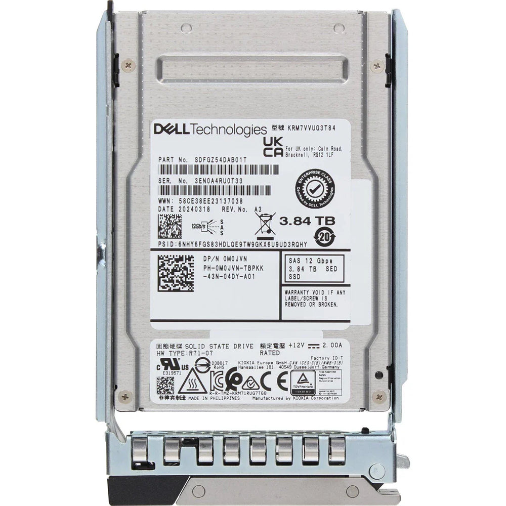 Dell M0JVN 3.84TB SAS-12Gbps SED Mixed Use 3DWPD 2.5inch Hot-Plug SSD | USED