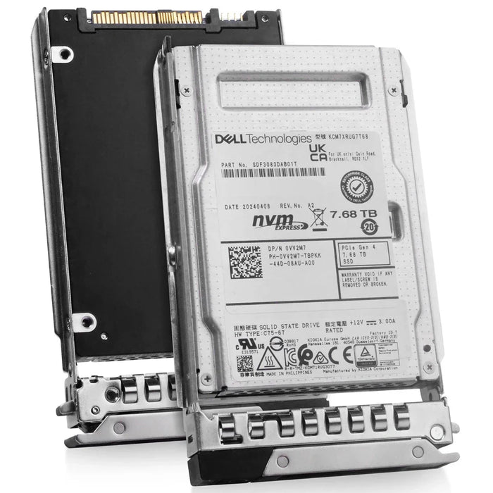 Dell VV2M7 7.68Tb PCIe Gen4 NVMe U.2 2.5Inch Read Intensive SSD New | USED