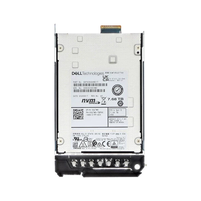 DELL G27W5 7.68TB PCIe Gen5 E3.S NVME Read-Intensive SSD | USED