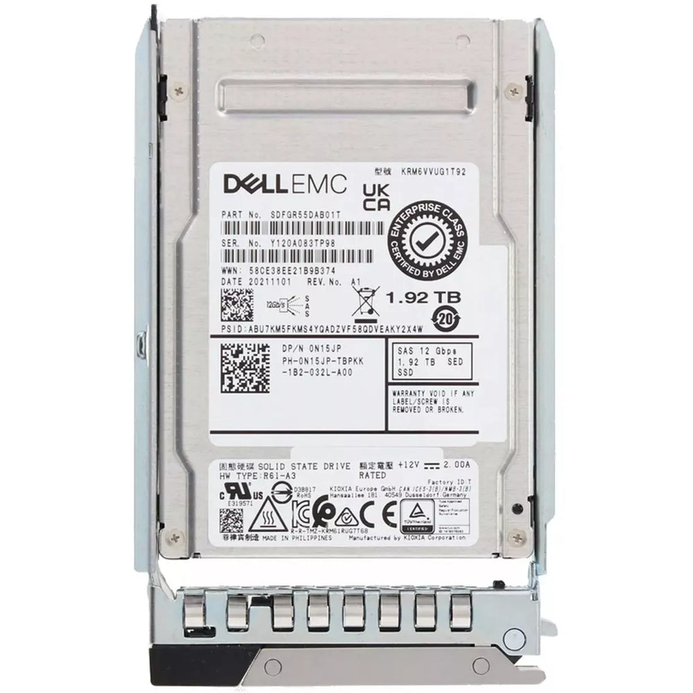 Dell N15JP 1.92TB SED Mixed Use 3DWPD SAS-12Gbps 2.5Inch Hot-Plug SSD | USED