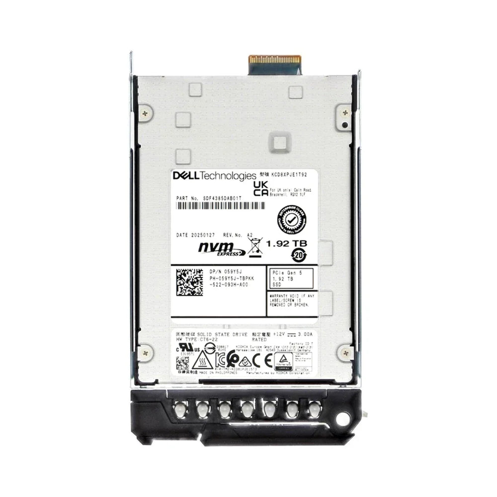 Dell 59Y5J 1.92TB PCIe 5.0 NVMe 2.0 TLC E3.S 7.5 mm Read Intensive SSD | USED