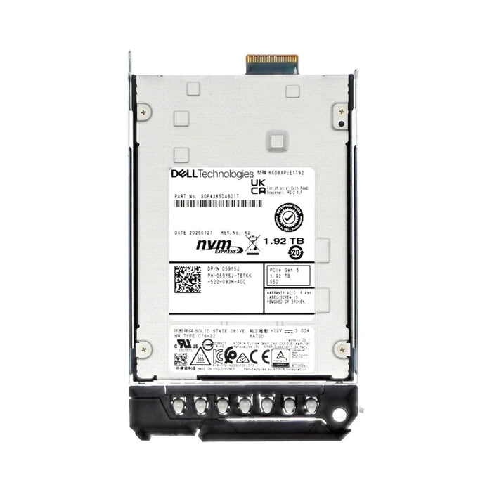 Dell 59Y5J 1.92TB PCIe 5.0 NVMe 2.0 TLC E3.S 7.5 mm Read Intensive SSD | USED