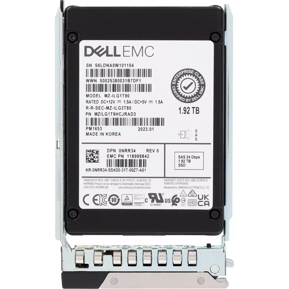 Dell NRR34 1.92TB SAS-24Gbps ISE Read-Intensive 1DWPD 2.5inch SSD | USED
