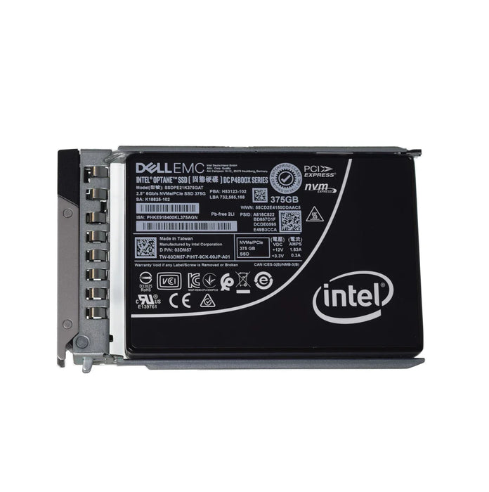 Dell 3DM57 375GB WI 2.5Inch NVMe PCIe Gen3.0 x4 SSD with Tray | USED