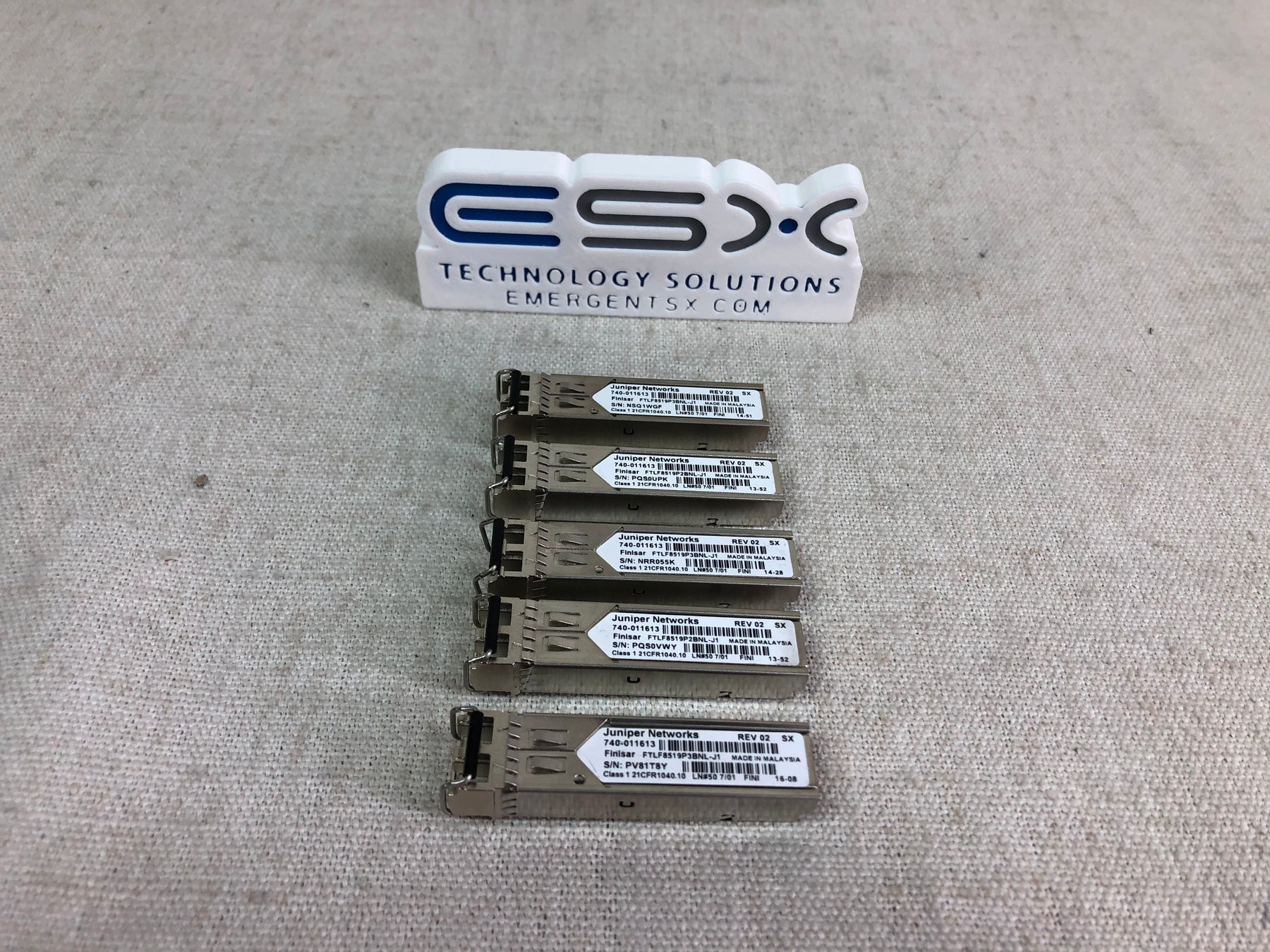 Lot of 5x Juniper 740-011613 1000BASE-SX 850nm MMF SFP Optical Transceiver