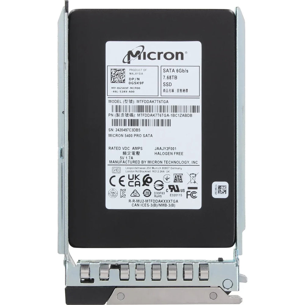 Dell G5K9F 7.68TB SATA 6Gbps 2.5" Read Intensive TLC SSD | BRAND NEW