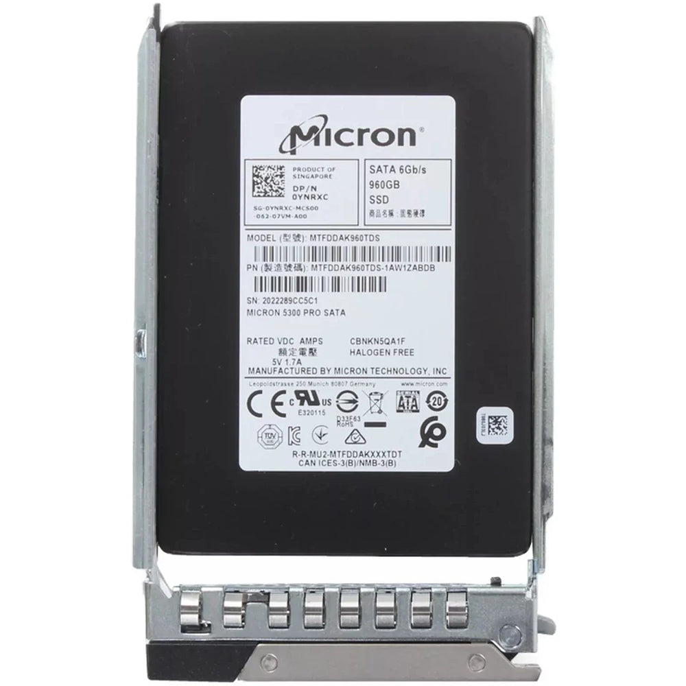 Dell YNRXC 960GB SATA-6Gbps Read-Intensive 1DWPD 2.5in Hot-Plug SSD | USED
