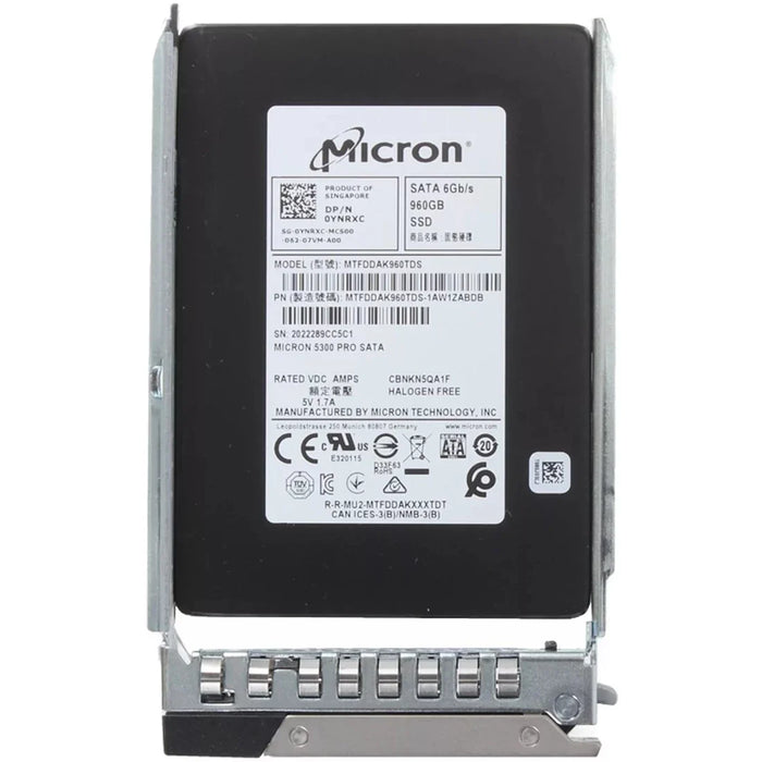 Dell YNRXC 960GB SATA-6Gbps Read-Intensive 1DWPD 2.5in Hot-Plug SSD | USED