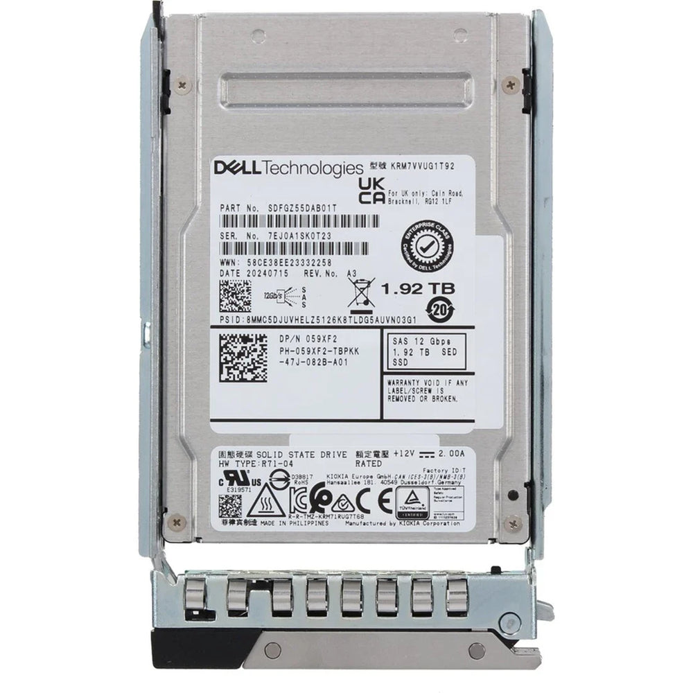 Dell 59XF2 1.92TB SSD SED TLC SAS Mix Use 12Gbps 2.5in Drive | USED
