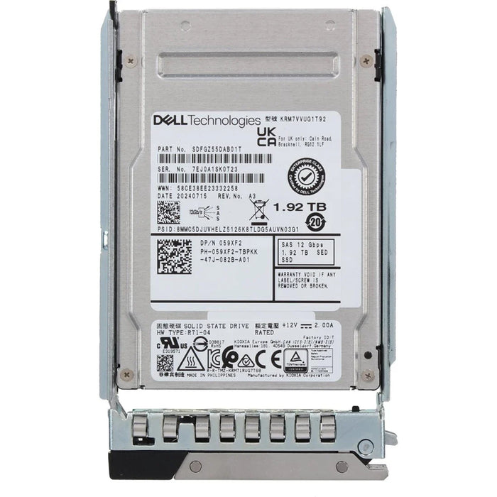 Dell 59XF2 1.92TB SSD SED TLC SAS Mix Use 12Gbps 2.5in Drive | USED
