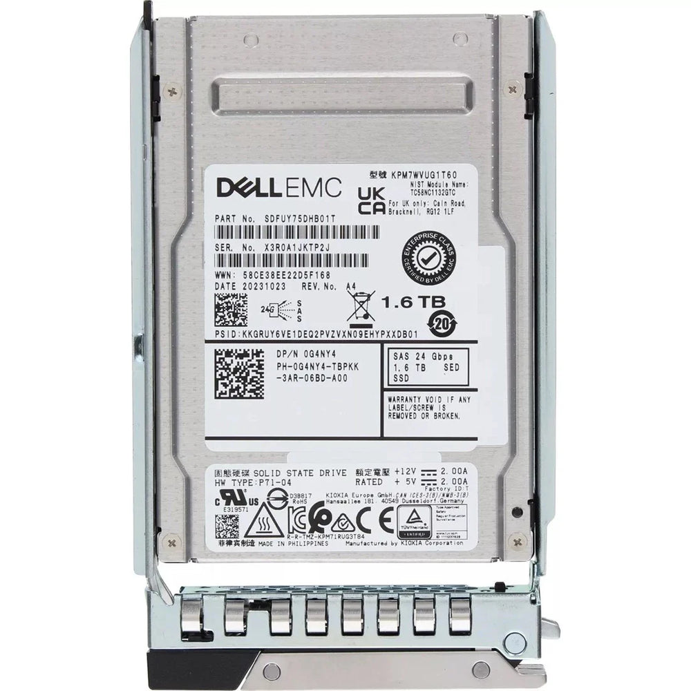 Dell G4NY4 1.6TB SED SAS-24Gbps Mixed Use 3DWPD 2.5Inch Hot-Plug SSD | USED