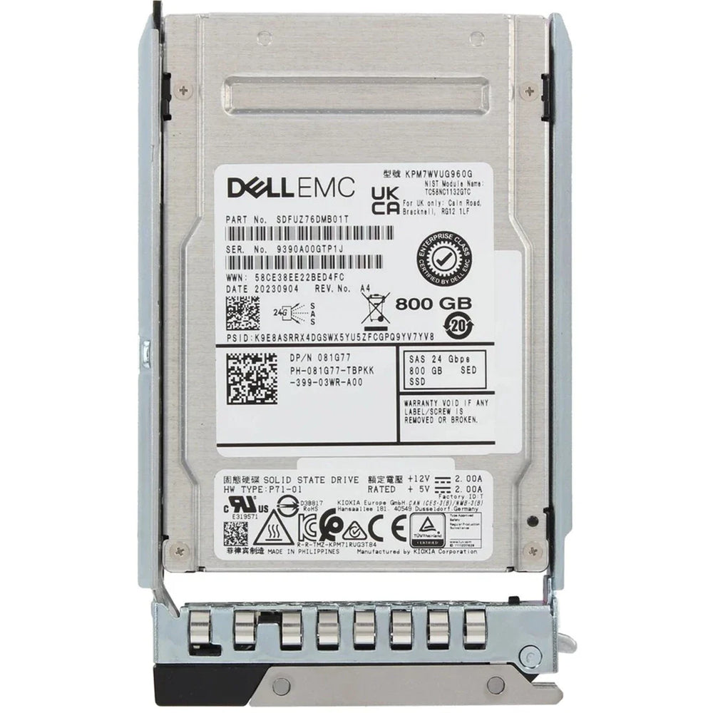 Dell 81G77 800GB SED SAS-24Gbps Mixed Use 3DWPD 2.5-Inch Hot Plug SSD | USED