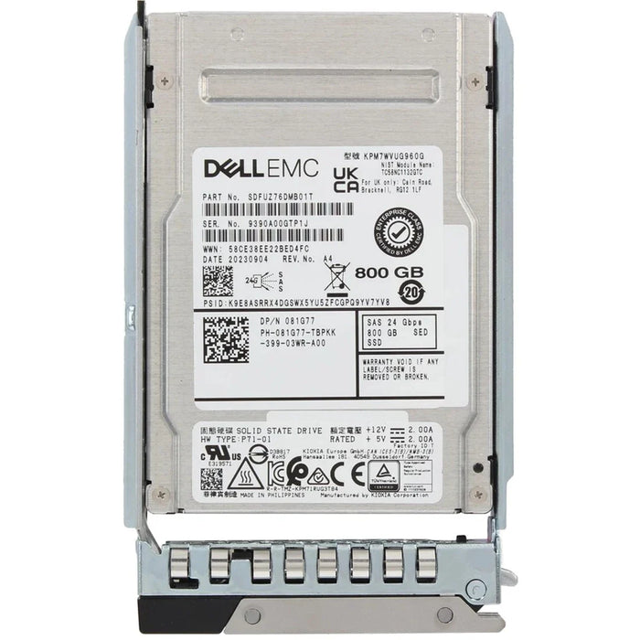 Dell 81G77 800GB SED SAS-24Gbps Mixed Use 3DWPD 2.5-Inch Hot Plug SSD | USED
