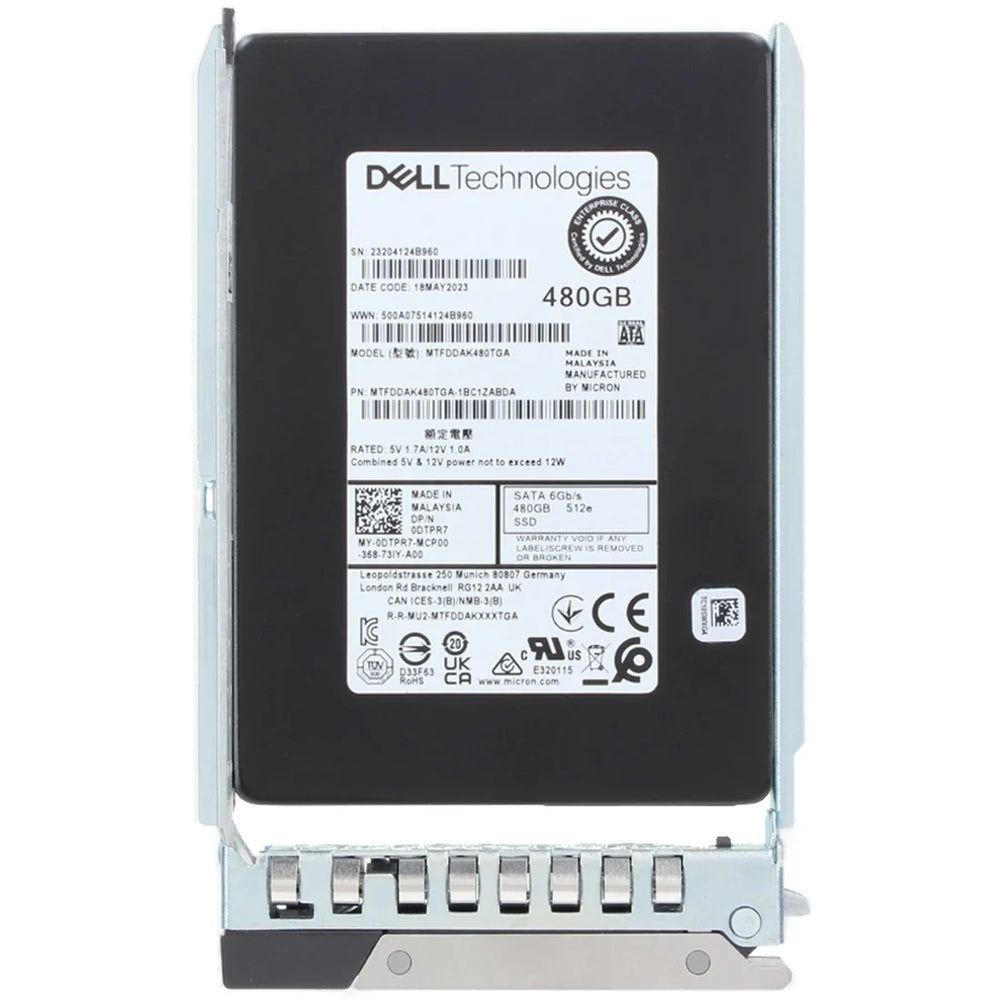 Dell DTPR7 480GB SATA-6Gbps Read Intensive 1 DWPD 2.5Inch Hot Plug SSD | USED