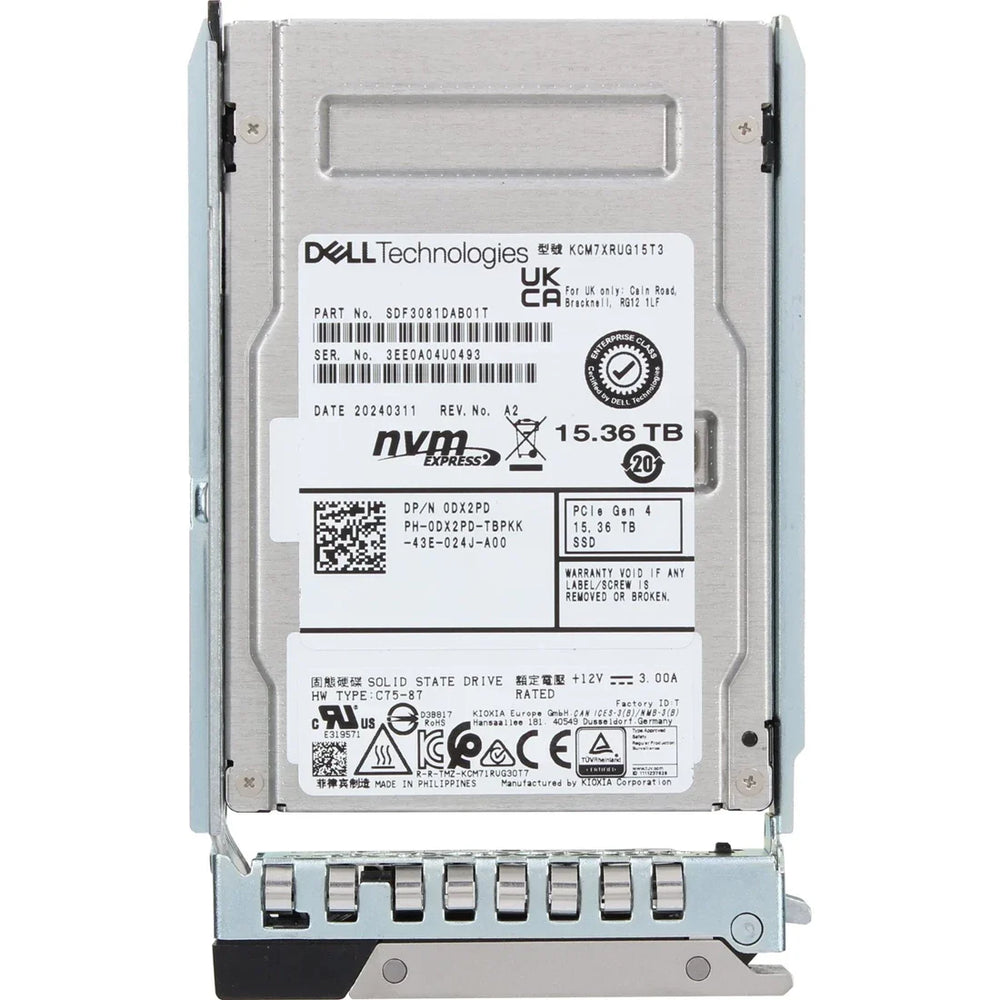 Dell DX2PD 15.36TB PCIe Gen4 NVMe U.2 2.5Inch Enterprise SSD | USED
