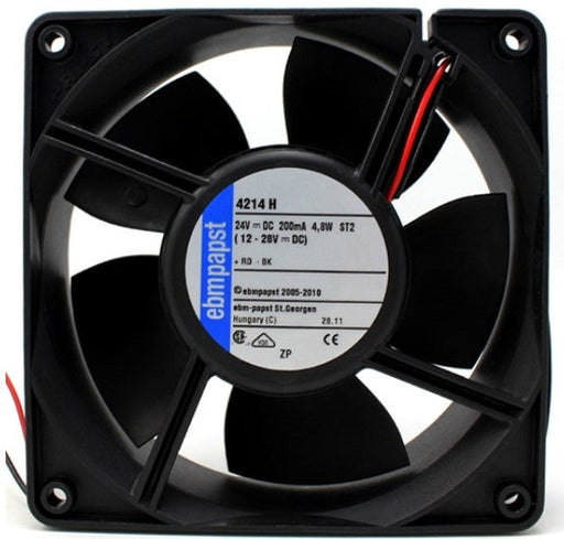 4214H ebm-papst DC Fans Tubeaxial Fan, 119x119x38mm, 24VDC, 97.1CFM, 4.3W, 45dBA, Ball, Lead Wires