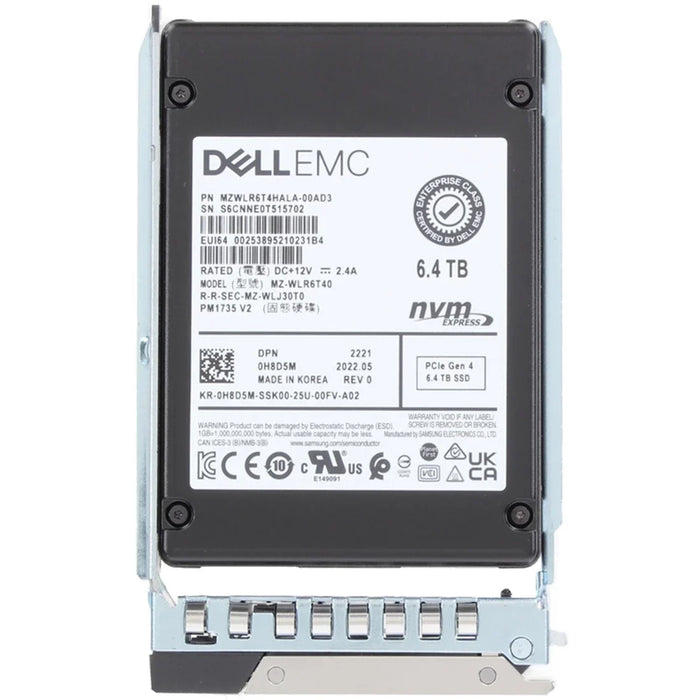Dell H8D5M 6.4TB PCIe Gen4 NVMe Mixed Use U.2 2.5in SSD | USED