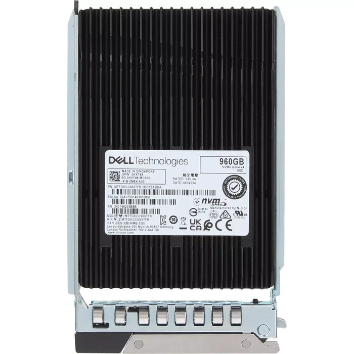 Dell KXT48 960GB DC NVMe RI Solid State Drive U.2 Gen4 with Carrier | USED