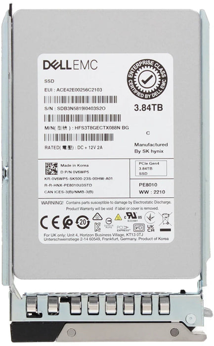 Dell V6WP5 3.84TB PCIe Gen4 NVMe Read Intensive U.2 SFF Drive | USED