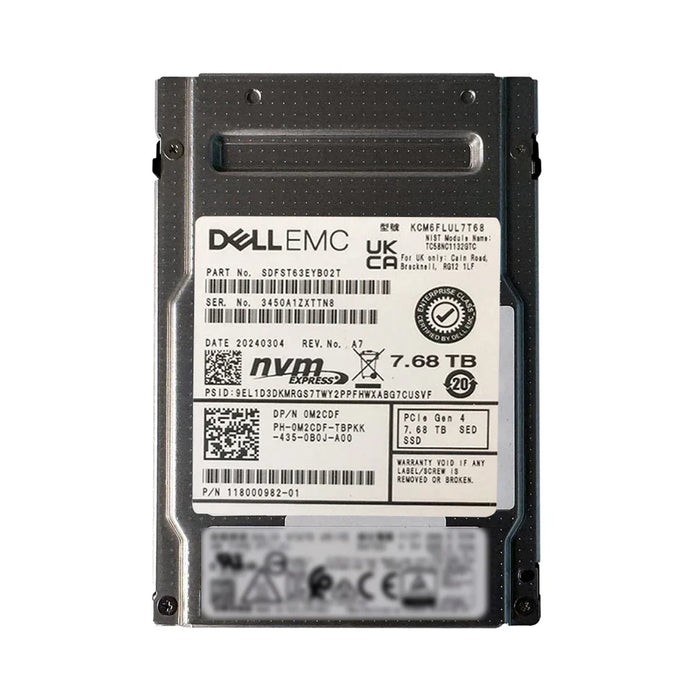 Dell M2CDF 7.68TB PCIe 4 NVMe U.3 SED 2.5" SSD | USED