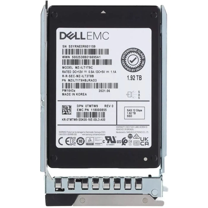 Dell 0TMTW9 1.92TB SAS 12Gbps Read Intensive 1DWPD 2.5Inch SSD | USED