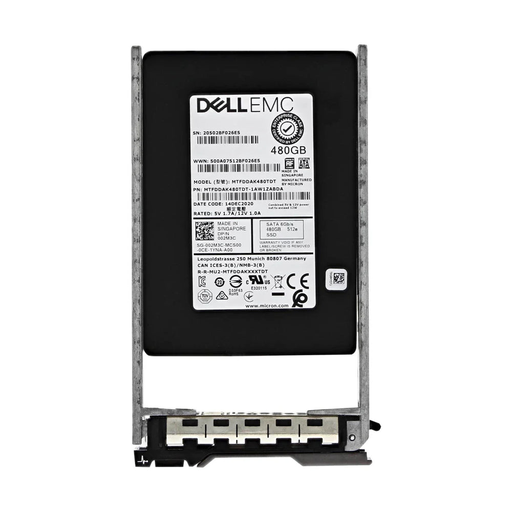 Dell 02M3C 480GB SATA-6Gbps Mixed Use 3 DWPD 2.5 Inch Hot Plug SSD 13G kit New | USED