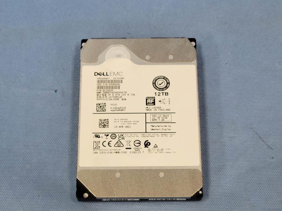 Dell 9HXK6 12TB 7.2k 12Gb/s 3.5” SAS 512e AF Hard Drive HUH721212AL5200
