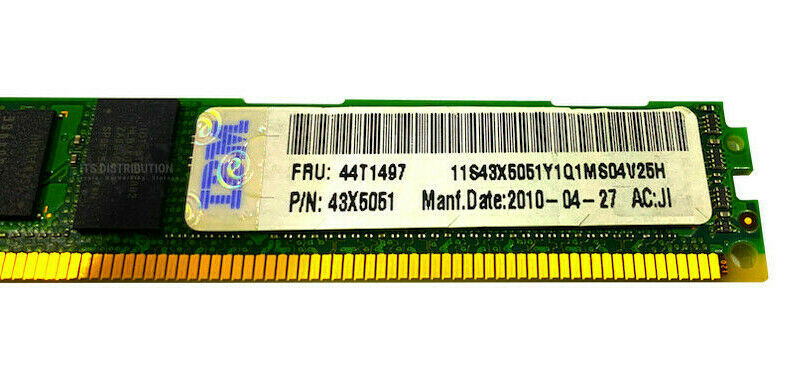 43X5051 I IBM 44T1497 2GB PC3-10600R DDR3-1333 ECC VLP Memory