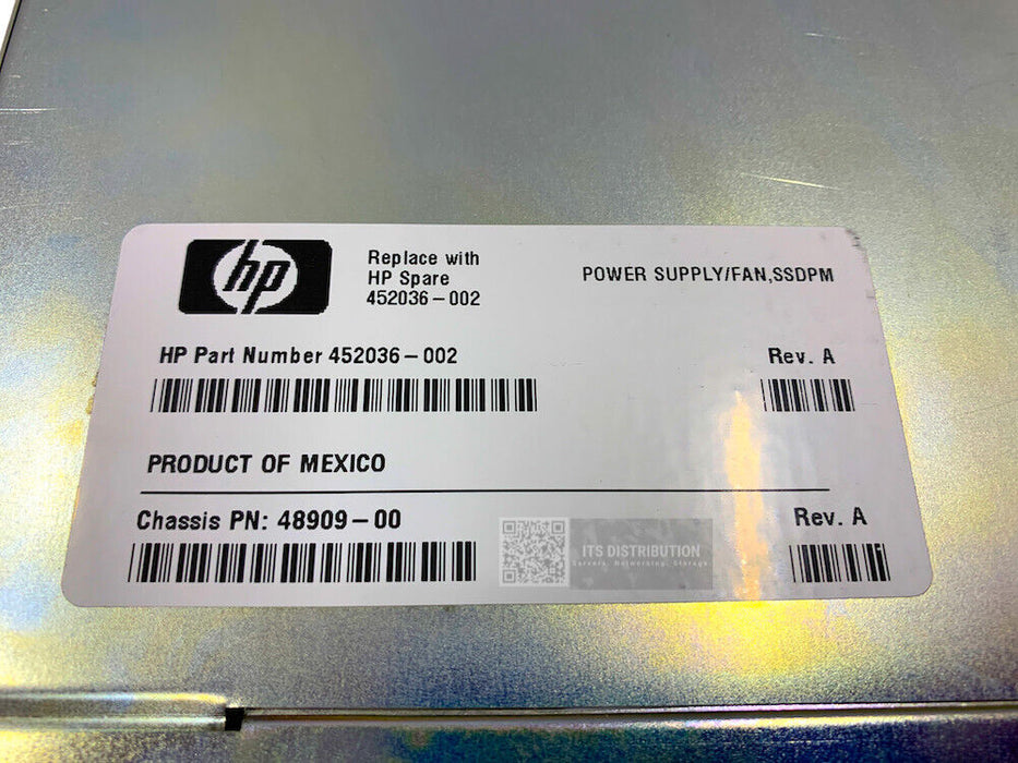 452036-002 I HP SAN SSP8400 PCM Power Supply/Fan REV A
