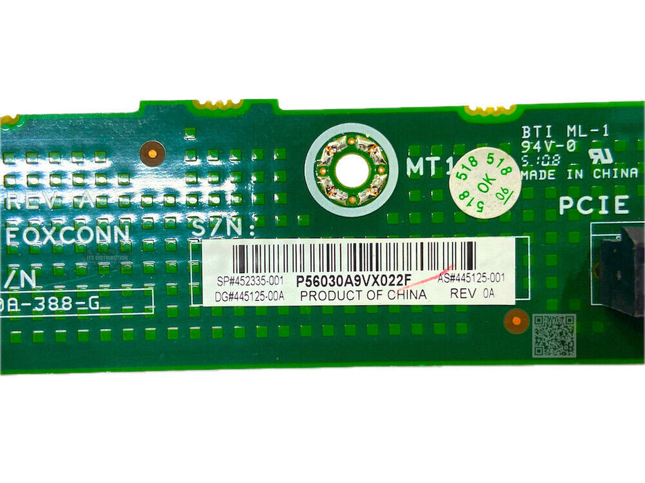 452335-001 I HP Proliant DL120 DL160 G5 G6 HL/HH PCI-E x8 Low Power Riser Card
