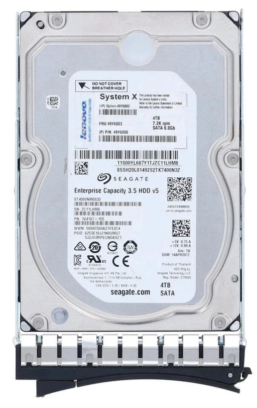 49Y6003 49Y6002 49Y6006 IBM 4TB 7.2K RPM 6Gb/s 3.5" SATA SERVER Hard Drive