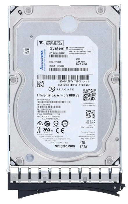 49Y6003 49Y6002 49Y6006 IBM 4TB 7.2K RPM 6Gb/s 3.5" SATA SERVER Hard Drive