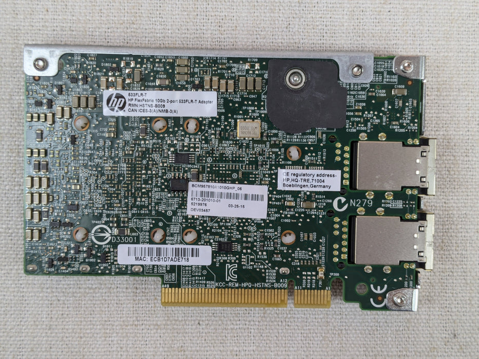 HP 533FLR-T Dual-Port 10GbE FlexFabric Module 10GBASE-T 701534-001 / 700757-001